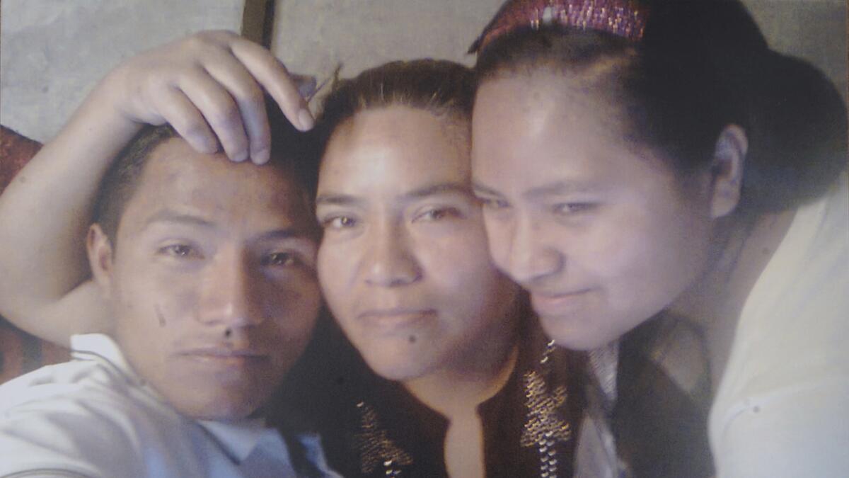 A selfie taken by Jesus Cadena Sanchez, 19, with mother Patricia Sanchez Meza and sister Maria Fernanda. (Jesus Cadena Sanchez)