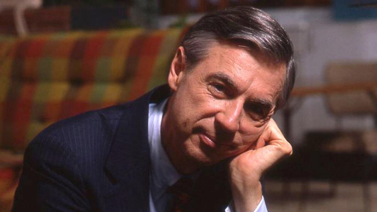 Fred Rogers on the set of his show "Mister Rogers' Neighborhood."