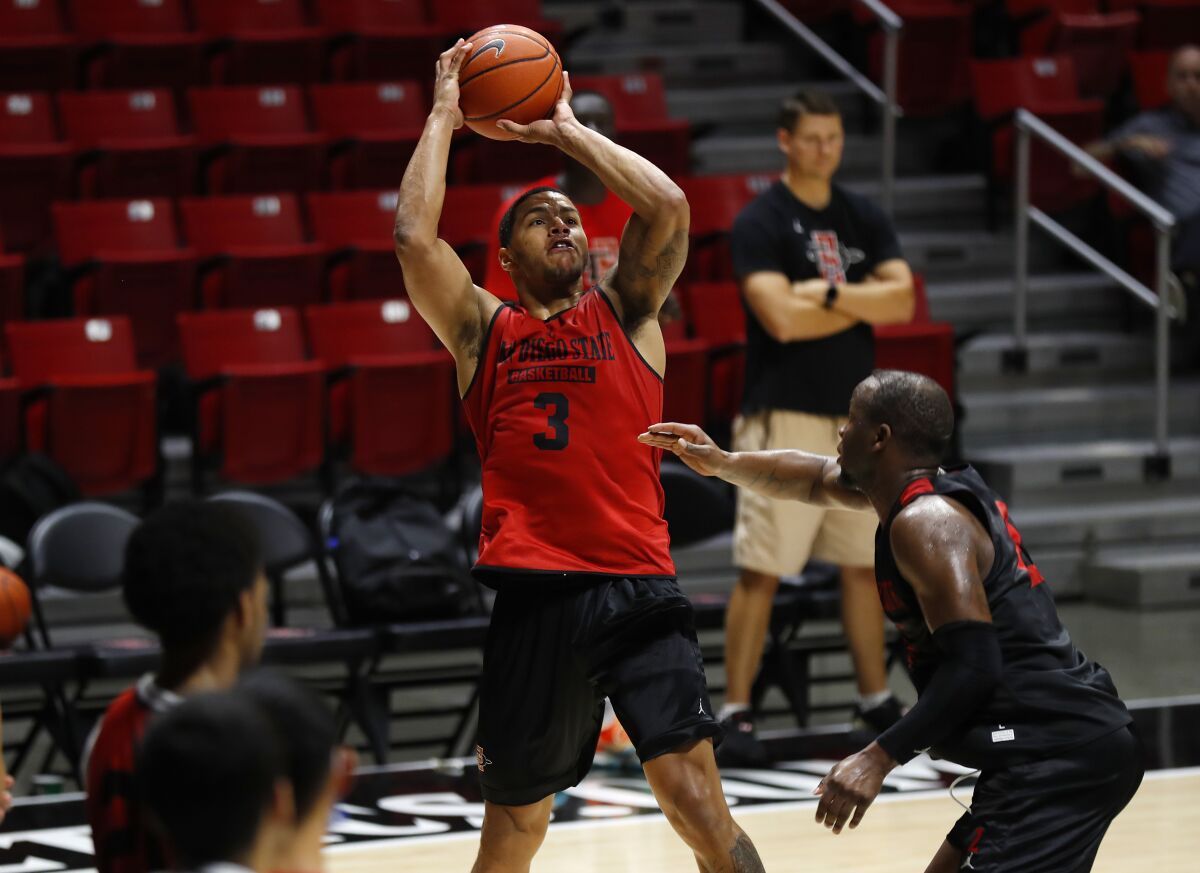 Cal transfer Matt Bradley, shown at a practice last month, led all players in scoring in an intrasquad scrimmage.