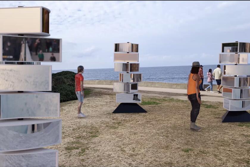 A rendering of "Reflexion," an art installation planned for Scripps Park in June.