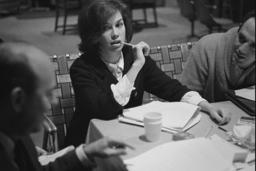 Mary Tyler Moore at a table read for "The Dick Van Dyke Show."