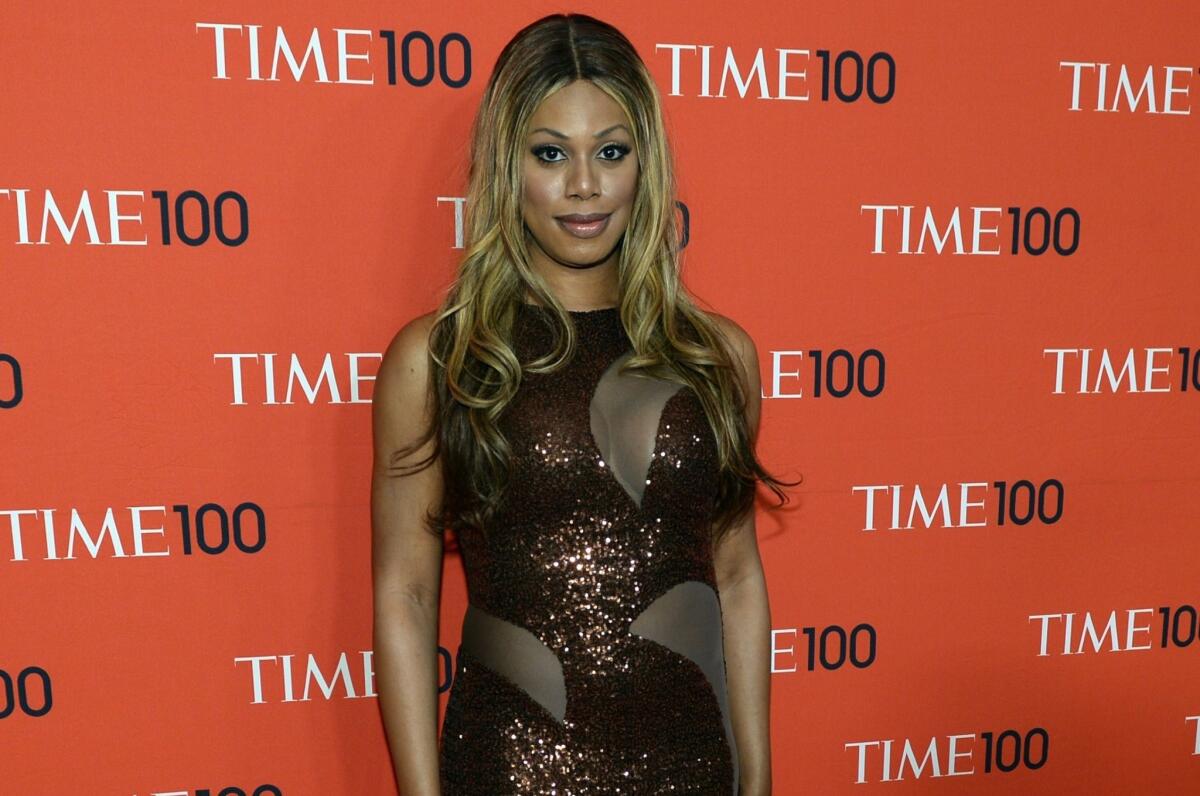 Laverne Cox attends the Time 100 gala on April 29, 2014.