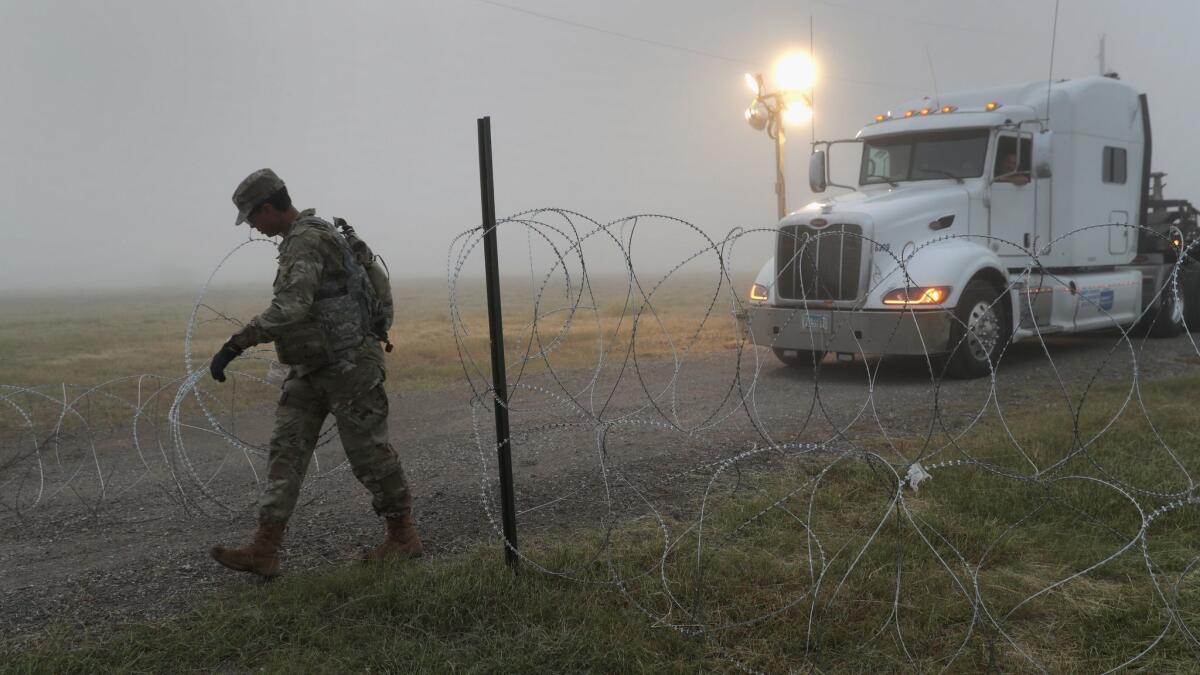 A U.S. soldier in Donna, Texas.