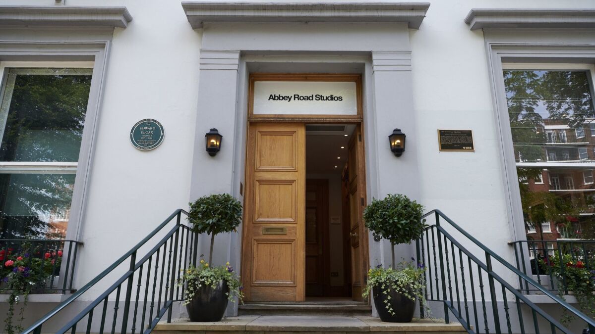 The entrance of Abbey Road Studio in London, where the Beatles did most of their recording in the 1960s