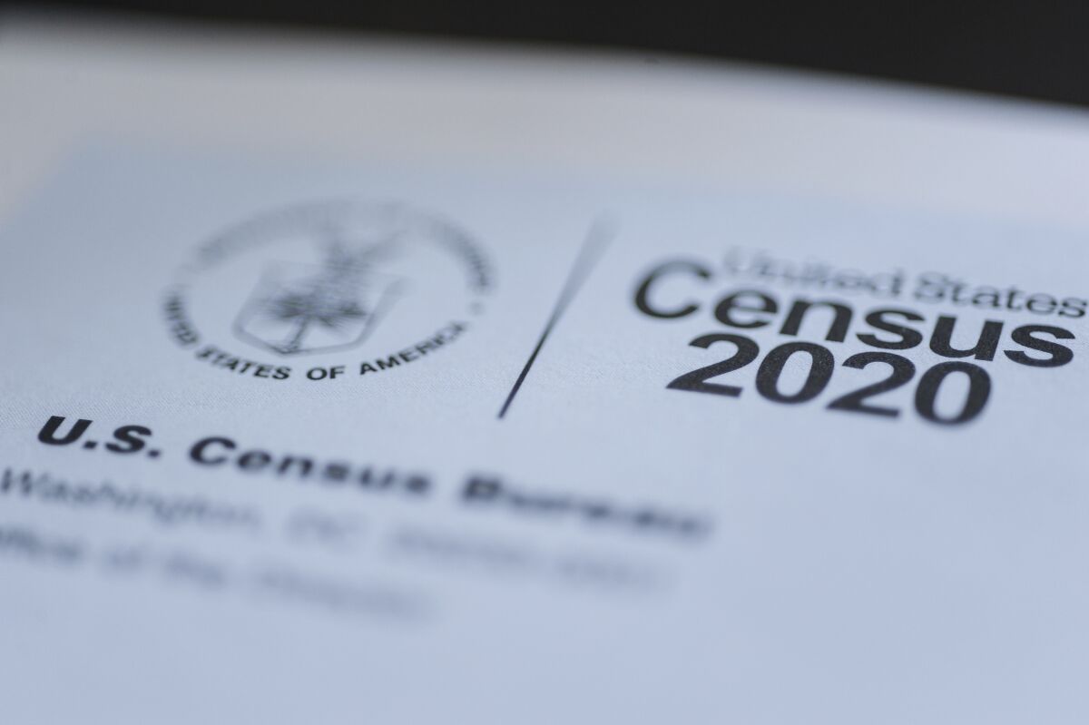  This March 18, 2020 file photo taken in Idaho shows a form for the U.S. Census 2020. 