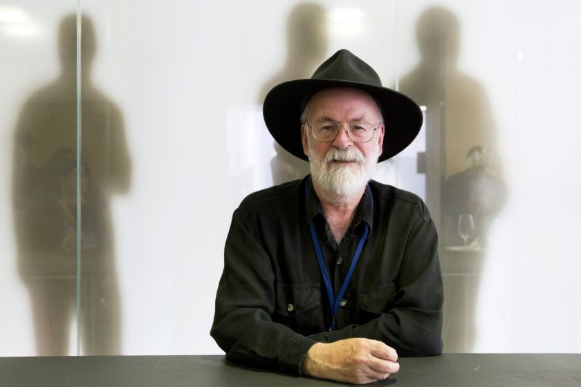 Terry Pratchett poses for a photo on June 15, 2012, during a meeting of the World Federation of the Right-to-Die Societies in Zurich, Switzerland.