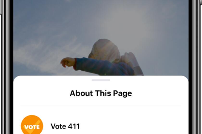 This undated image provided by Facebook shows a sample screenshot of Facebook. Facebook says it will start to include the location of popular election-related pages in every post they make on its site and on Instagram. (Facebook via AP)