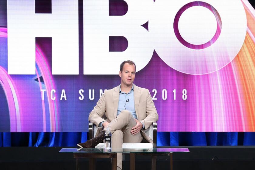 BEVERLY HILLS, CA - JULY 25: HBO programming president Casey Bloys speaks onstage during the HBO portion of the Summer 2018 TCA Press Tour at The Beverly Hilton Hotelon July 25, 2018 in Beverly Hills, California. (Photo by Frederick M. Brown/Getty Images) ** OUTS - ELSENT, FPG, CM - OUTS * NM, PH, VA if sourced by CT, LA or MoD **