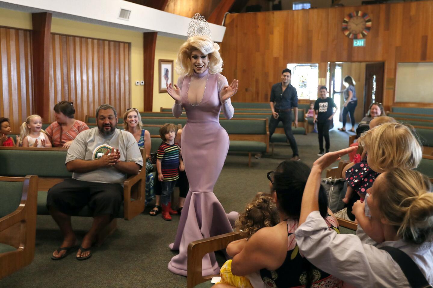 Photo Gallery: Drag queen Autumn Rose reads to children at Fairview Community Church