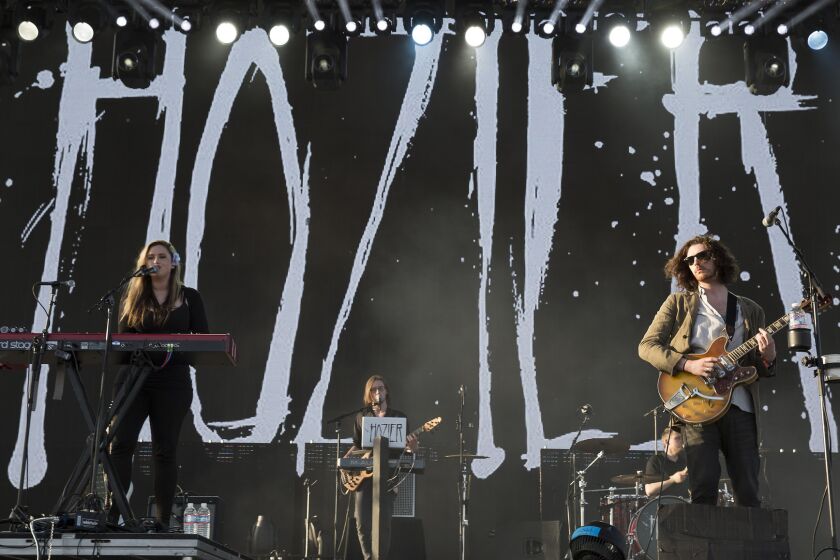 Hozier performs at Coachella on Saturday.
