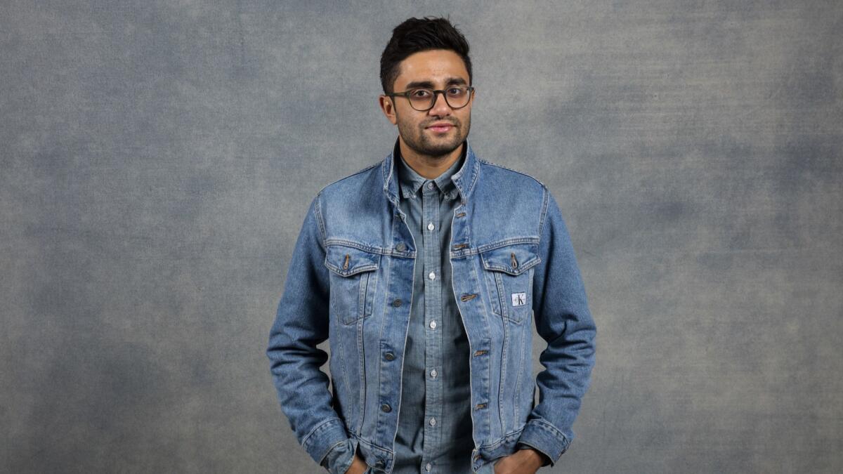 Director Aneesh Chaganty from the film "Searching," photographed in the L.A. Times Studio during the 2018 Sundance Film Festival in Park City, Utah.