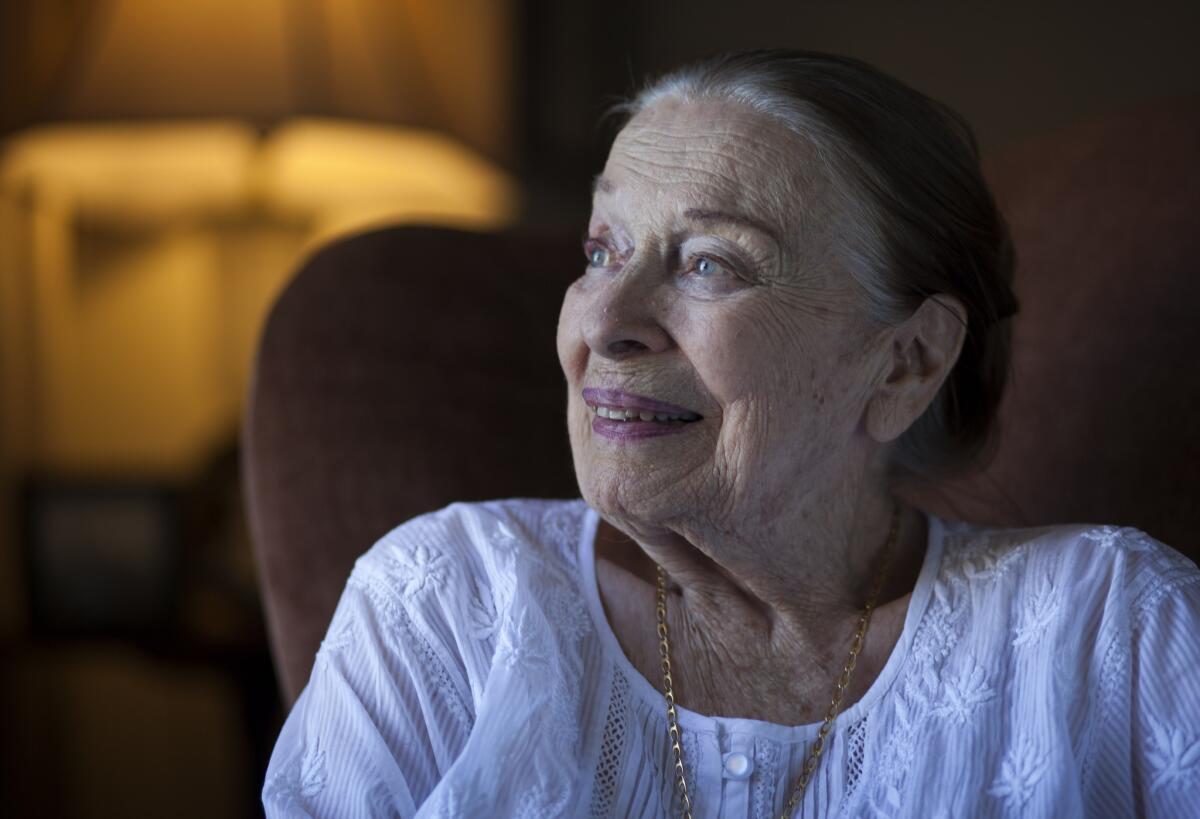 Veteran actress and musical comedy star Patricia Morison at her home in Los Angeles. Morison turns 100 years old on March 19, 2015.