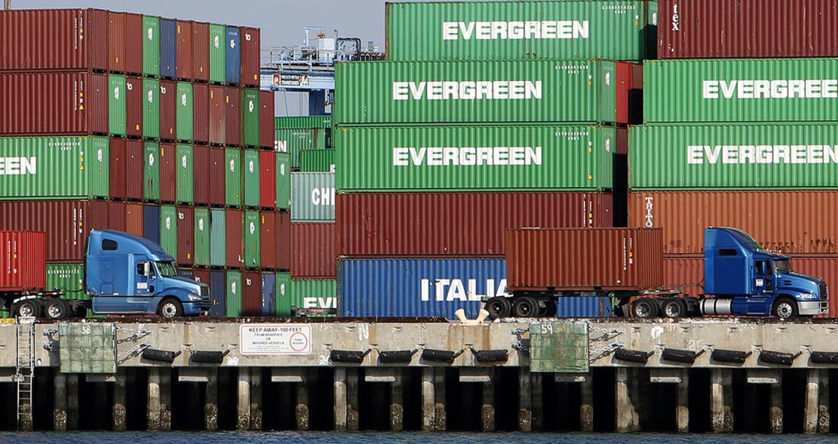 Disputes between trucking companies and port truck drivers have become common in recent years, but typically state labor regulators handle worker classification complaints individually or in small groups. Above, cargo trucks in San Pedro.