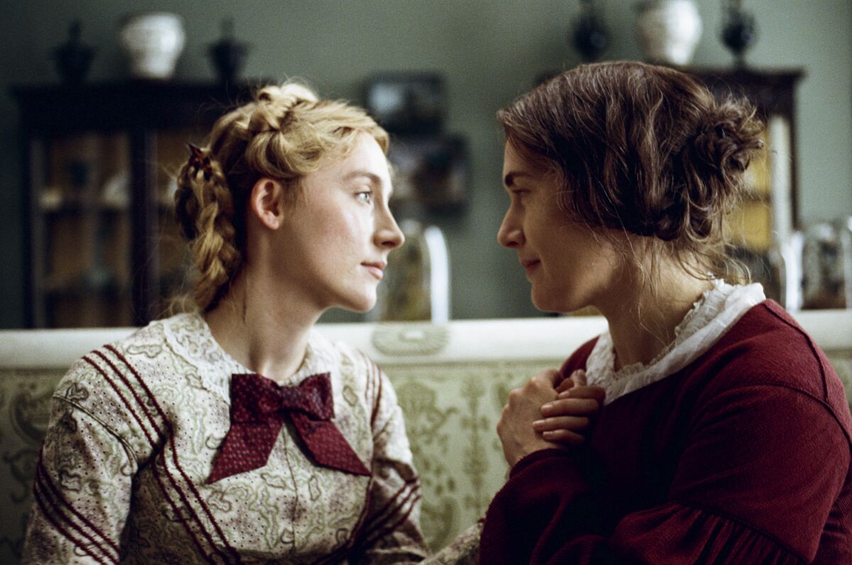 Saoirse Ronan, left, and Kate Winslet in the movie "Ammonite."