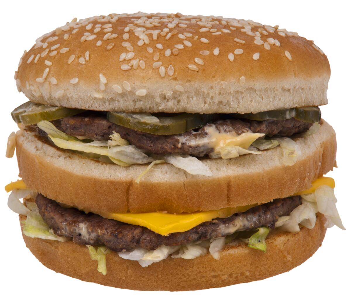 A photo of a McDonald's Big Mac hamburger. 