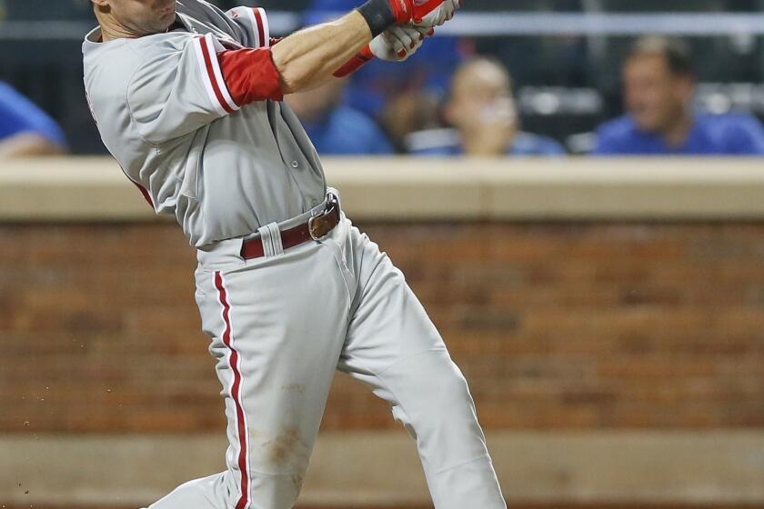 The Dodgers acquired veteran third baseman Michael Young from the Philadelphia Phillies on Saturday.