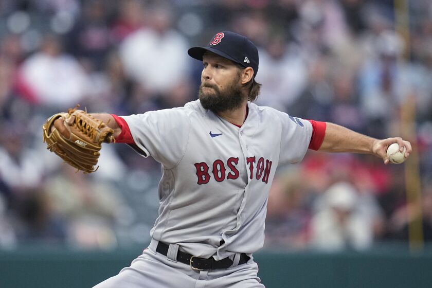 Boston Red Sox's Matt Dermody pitches during the third inning of the team's baseball game against the Cleveland Guardians, Thursday, June 8, 2023, in Cleveland. (AP Photo/Sue Ogrocki)