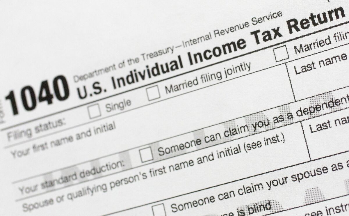 Part of the 1040 U.S. Individual Income Tax Return form.