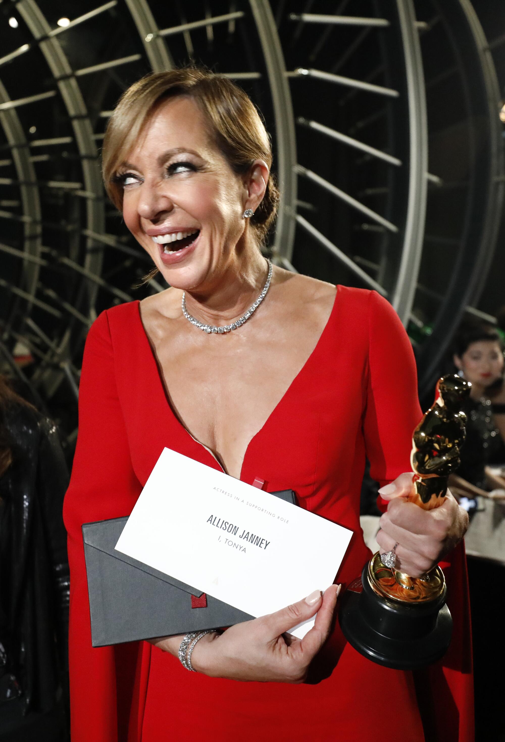 2018: Allison Janney beams with joy while showing off her Oscar and "the envelope, please."