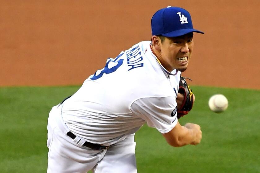 LOS ANGELES, CA - MAY 10: Kenta Maeda #18 of the Los Angeles Dodgers pitches in the first inning of the game against the Washington Nationals at Dodger Stadium on May 10, 2019 in Los Angeles, California. (Photo by Jayne Kamin-Oncea/Getty Images) ** OUTS - ELSENT, FPG, CM - OUTS * NM, PH, VA if sourced by CT, LA or MoD **