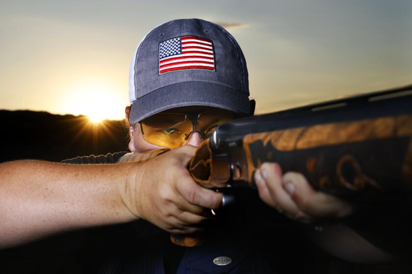 *******DO NOT USE***** FOR WOMENS SPECIAL SECTION RUNNING MARCH 8********NEWHALL-CA-SEPTEMBER 5, 2019: Kim Rhode is photographed at Oak Tree Gun Club in Newhall on Thursday, September 5, 2019. (Christina House / Los Angeles Times)