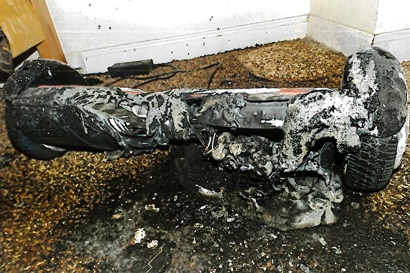 A toy hoverboard that "severely burned" a California woman has resulted in a major product-liability ruling against Amazon. For Lazarus column April 29 2021. (Credit: Kisha Loomis)
