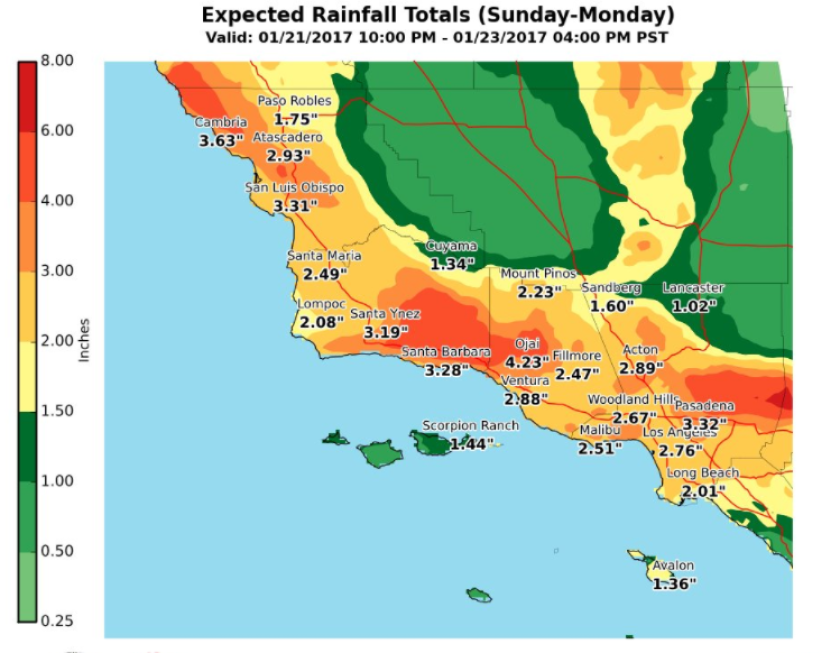 Ventura County Watershed Rainfall Map Maps For You