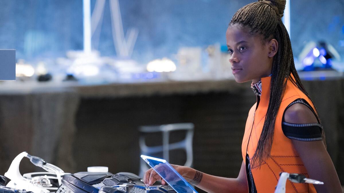 Letitia Wright as the technologically minded Shuri in "Black Panther."
