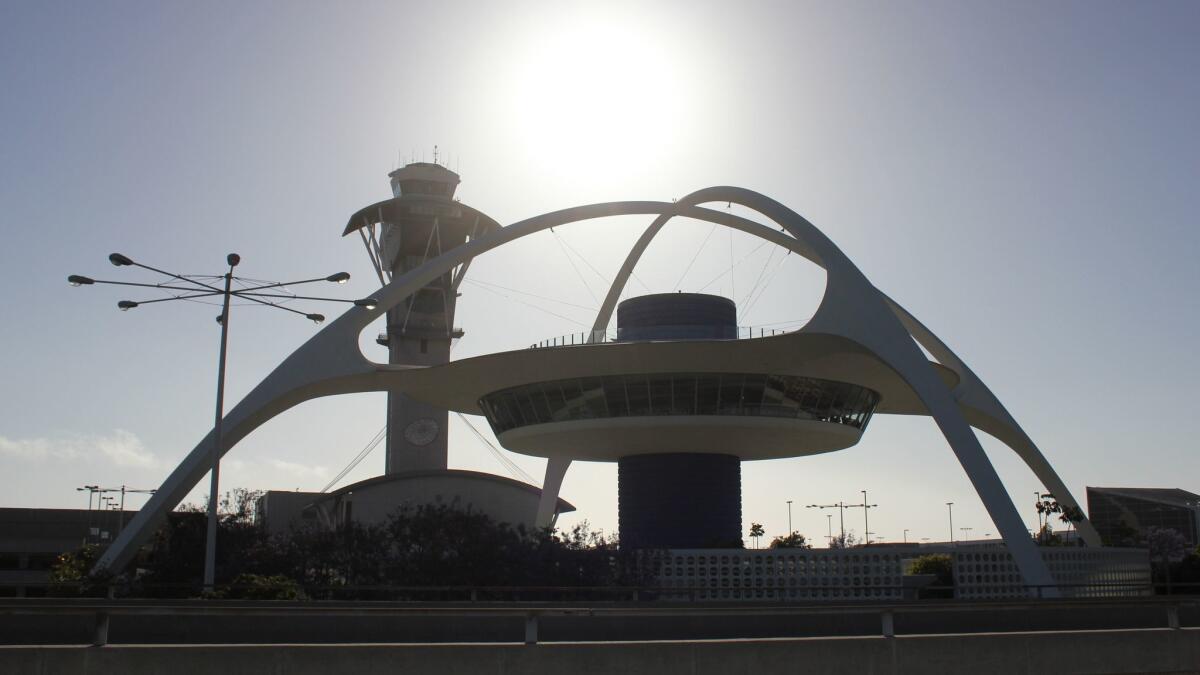 A view of the LAX Theme Building in 2013 — one of L.A.'s most iconic Modern structures.