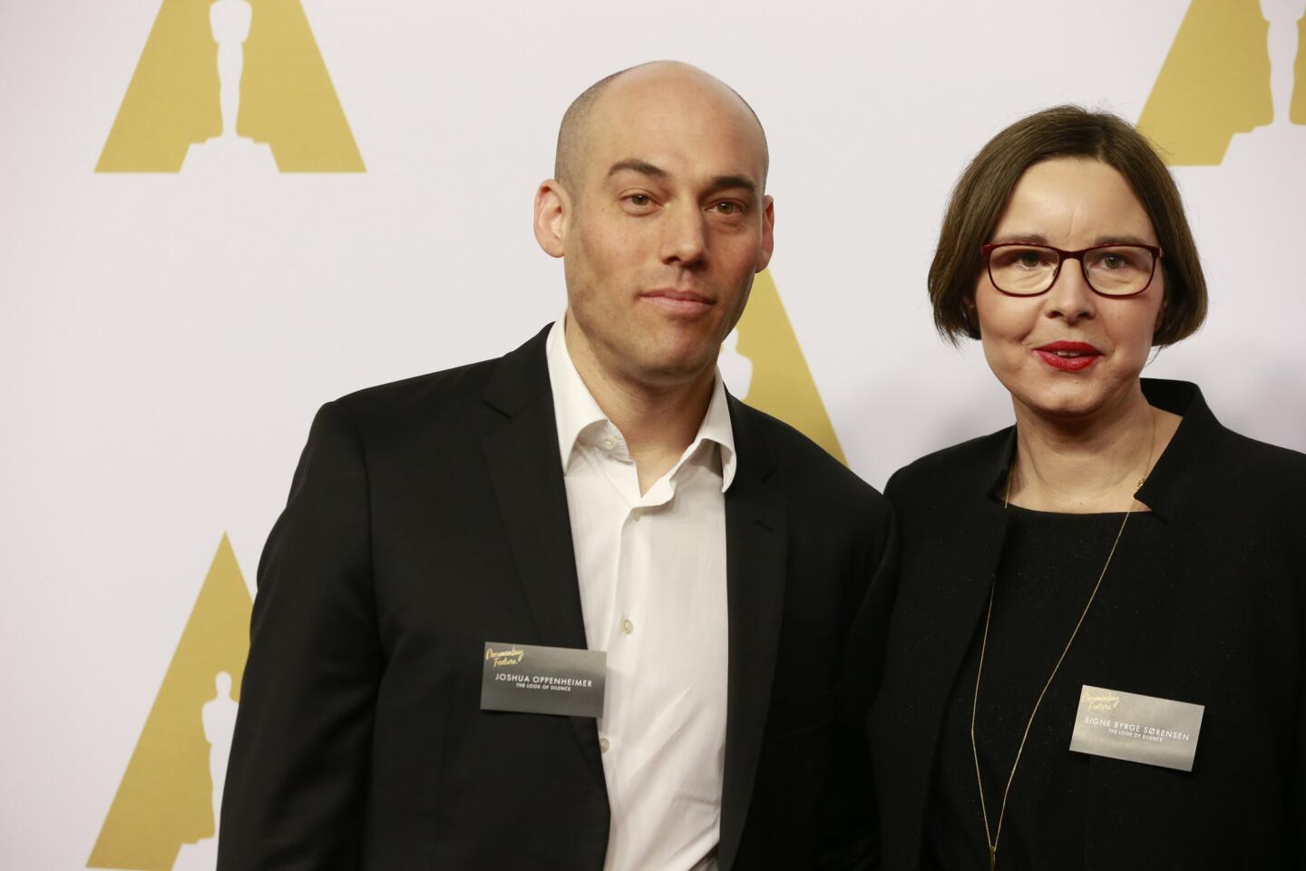 Joshua Oppenheimer and Signe Byrge Sorensen | Academy Awards luncheon