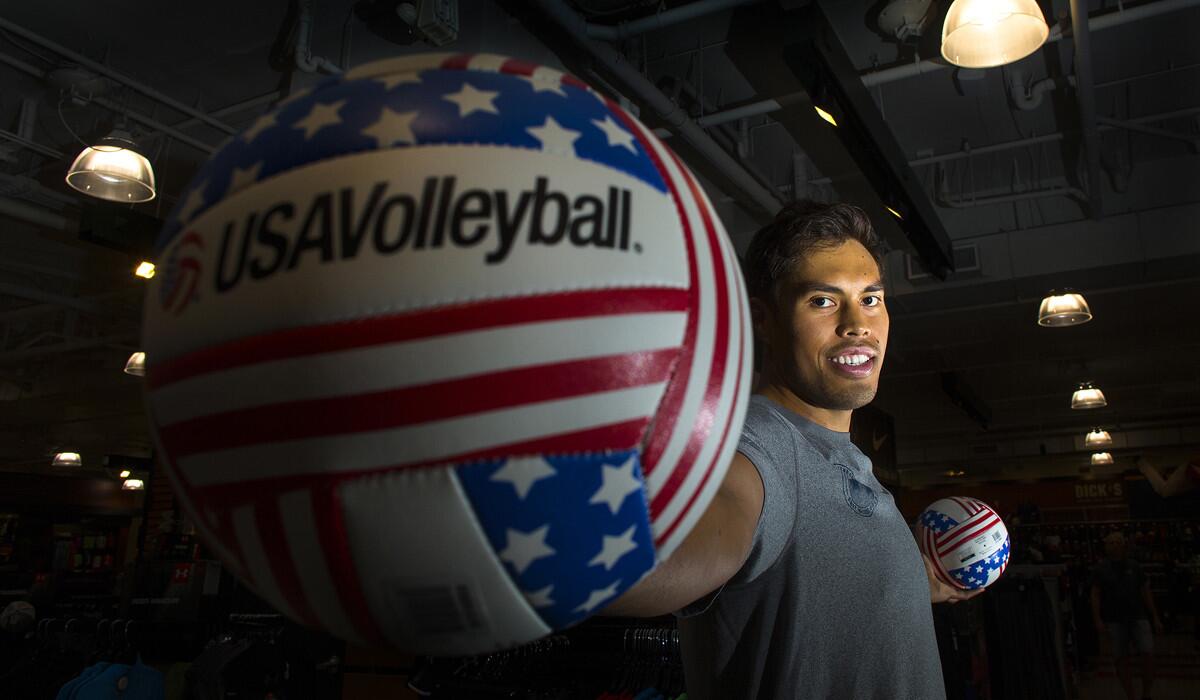 U.S. men's indoor volleyball team member Futi Tavana is training hard to come back from injuries and also works several shifts a week at Dick's Sporting Goods.
