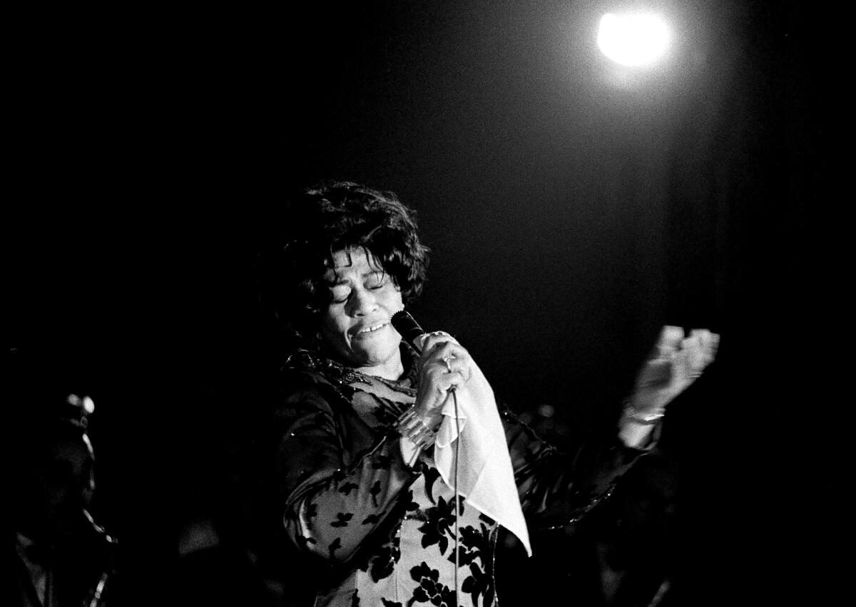 Ella Fitzgerald performs at the Empire Room at the Waldorf Astoria Hotel in New York City in 1971.