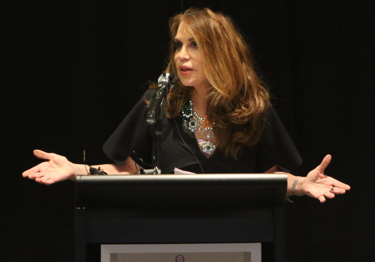 Pamela Geller speaks during a meeting in 2015. (Dallas Morning News)