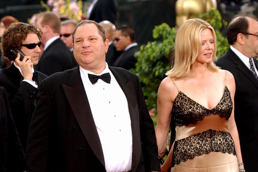 Miramax chief Harvey Weinstein and his wife arrive for the 75th annual Academy Awards in 2003.