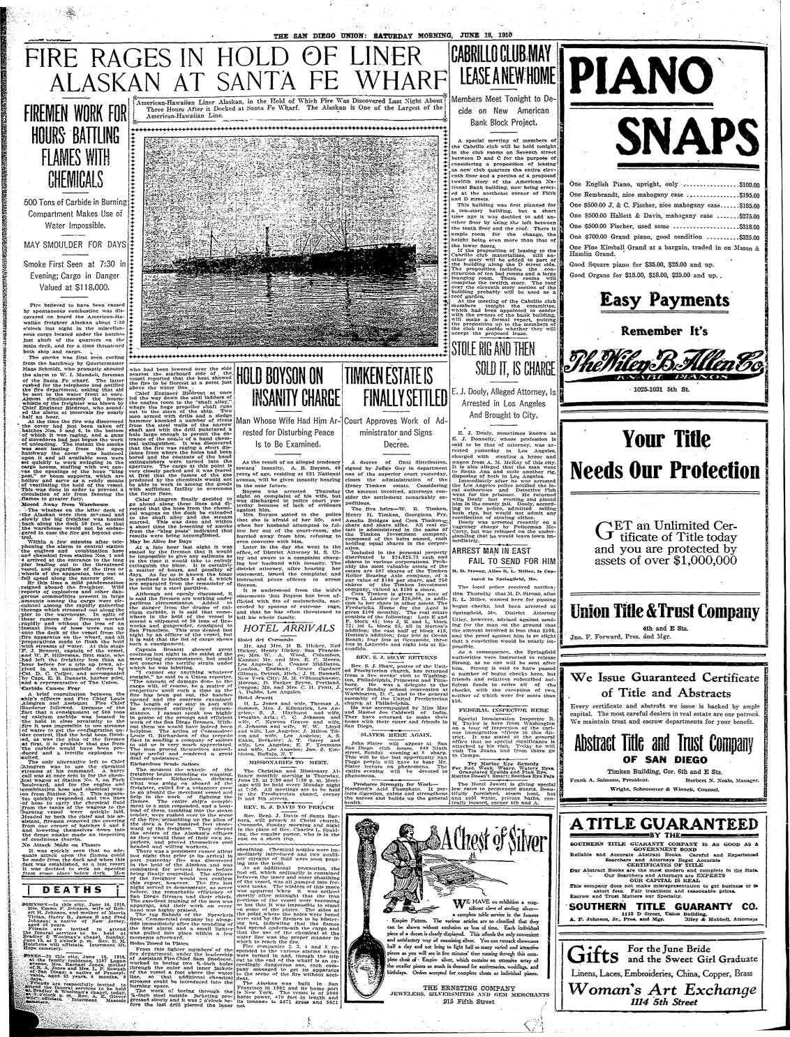 From The Archives In 1910 A Ship Burned For Three Weeks In San