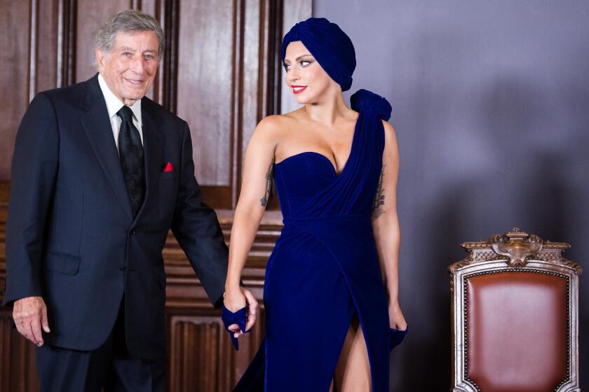 Tony Bennett and Lady Gaga, photographed in Brussels in September, will be among performers on Sunday's 57th Grammy Awards show telecast from Staples Center in Los Angeles. (AP Photo/Geert Vanden Wijngaert, File)