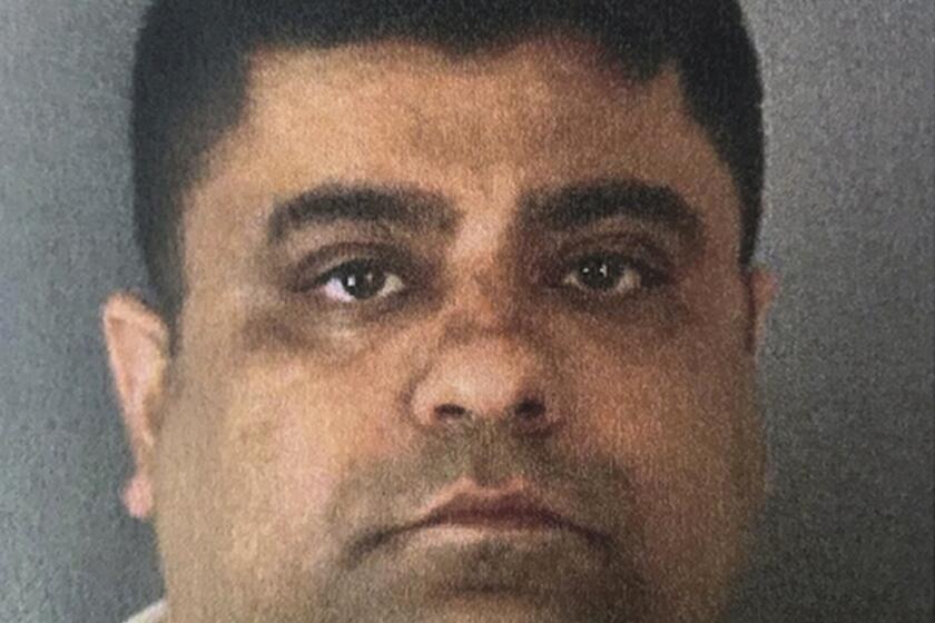 This Monday, Jan. 20, 2020, booking photo released by the Riverside County Sheriff's Department shows Anurag Chandra, 42 of Corona, Calif. Chandra intentionally rammed a Toyota Prius with six teenage boys inside on Sunday in Temescal Valley in Riverside County, southeast of Los Angeles, killing three and injuring three others before fleeing, authorities said Monday. (Riverside County Sheriff's Department via AP)