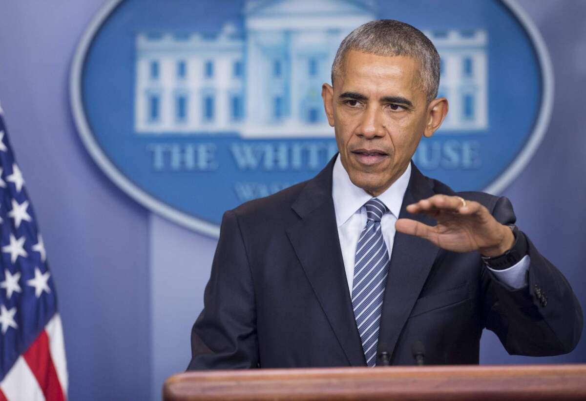 At a news conference Monday, President Obama appeared to be trying to publicly educate his successor.