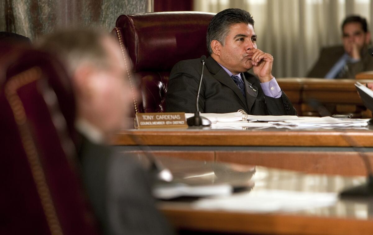 Council member Tony Cardenas at Los Angeles City Hall in 2011, before he was elected to the U.S. House.