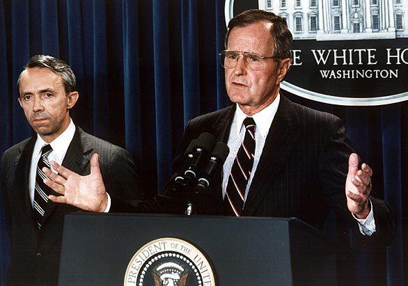 President George H.W. Bush introduces David H. Souter as a nominee for a post on the Supreme Court.