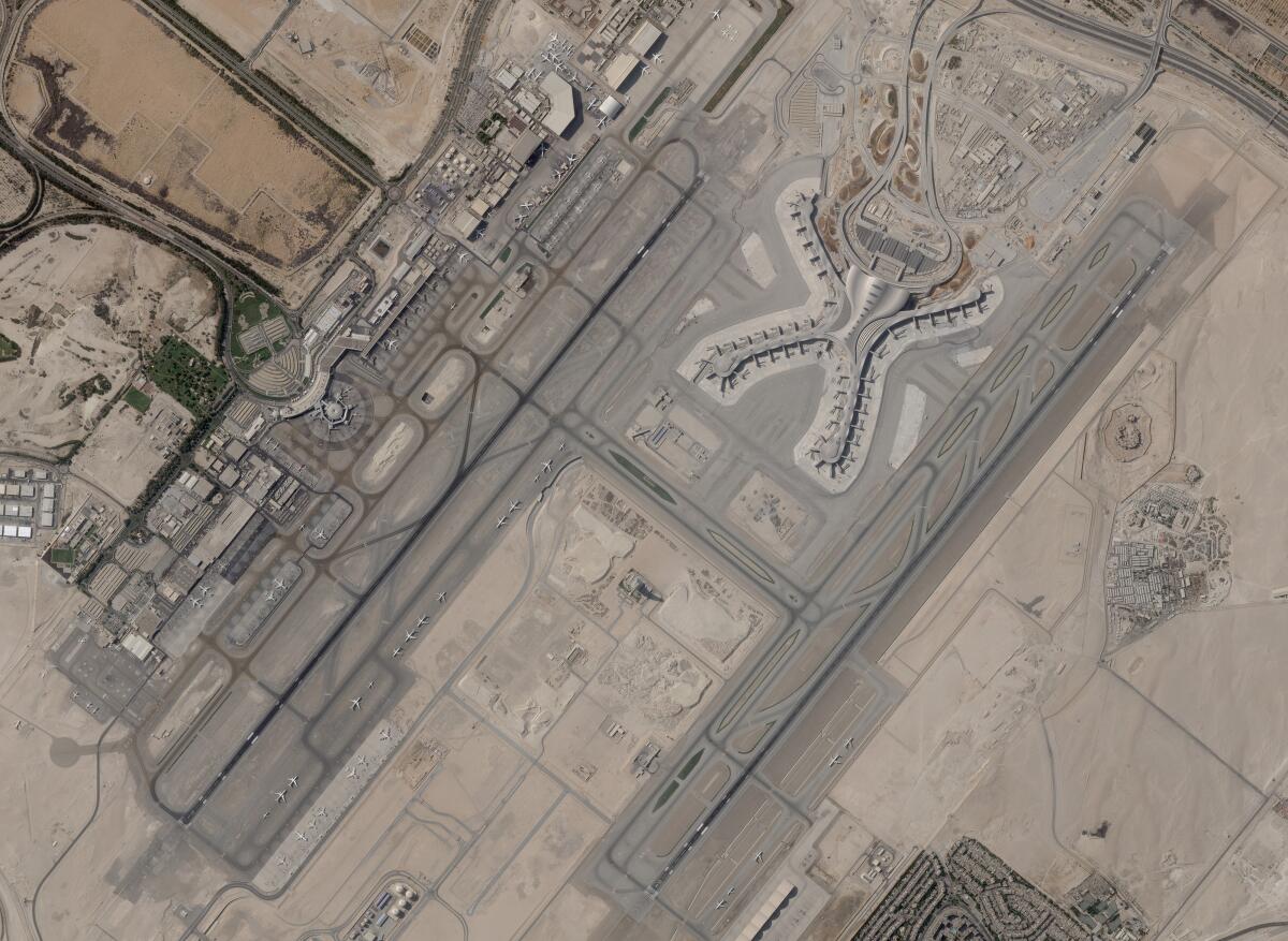 In a satellite photo, Abu Dhabi International Airport is seen.