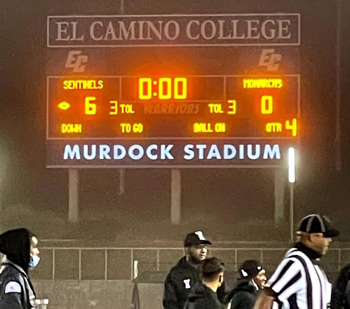 The scoreboard after Inglewood's 106-0 win over Morningside on Friday night.