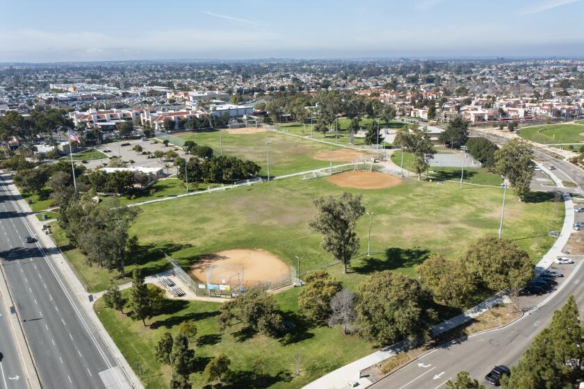 San Diego CA - January 31: The Mira Mesa Community Park is planned for redevelopment, shown here on Wednesday, January 31, 2024 in San Diego, CA. (K.C. Alfred / The San Diego Union-Tribune)