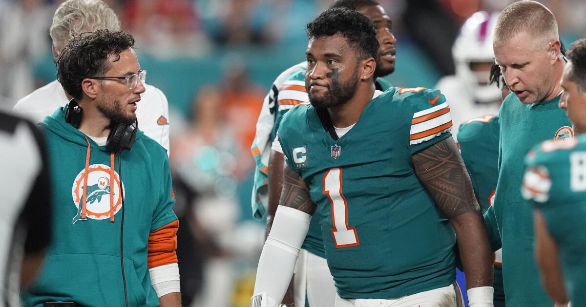 Tua Tagovailoa sustains third concussion of his NFL career in Dolphins’ loss