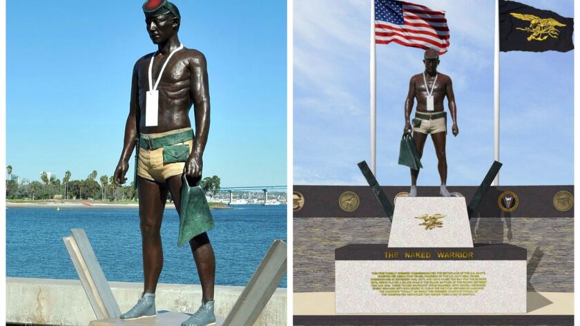 Navy Seal Statues Mirror Each Other Across Country The San Diego