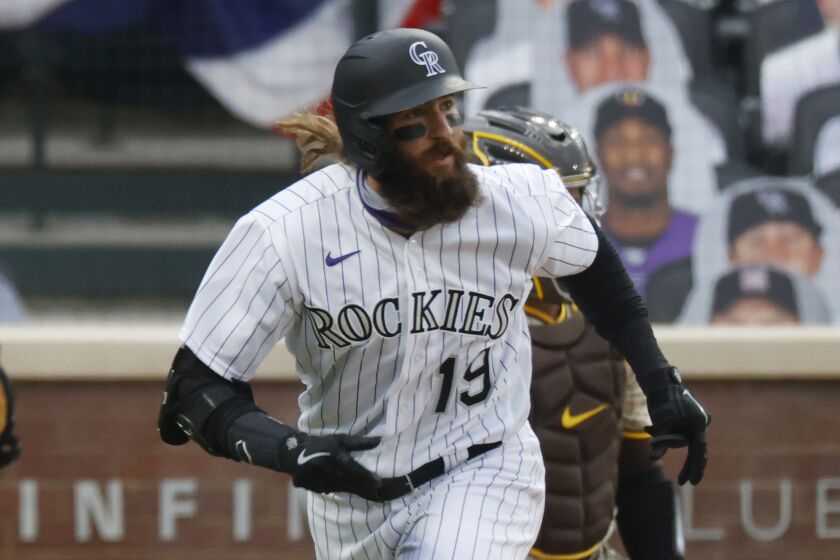 Colorado Rockies right fielder Charlie Blackmon (19) in the second inning.