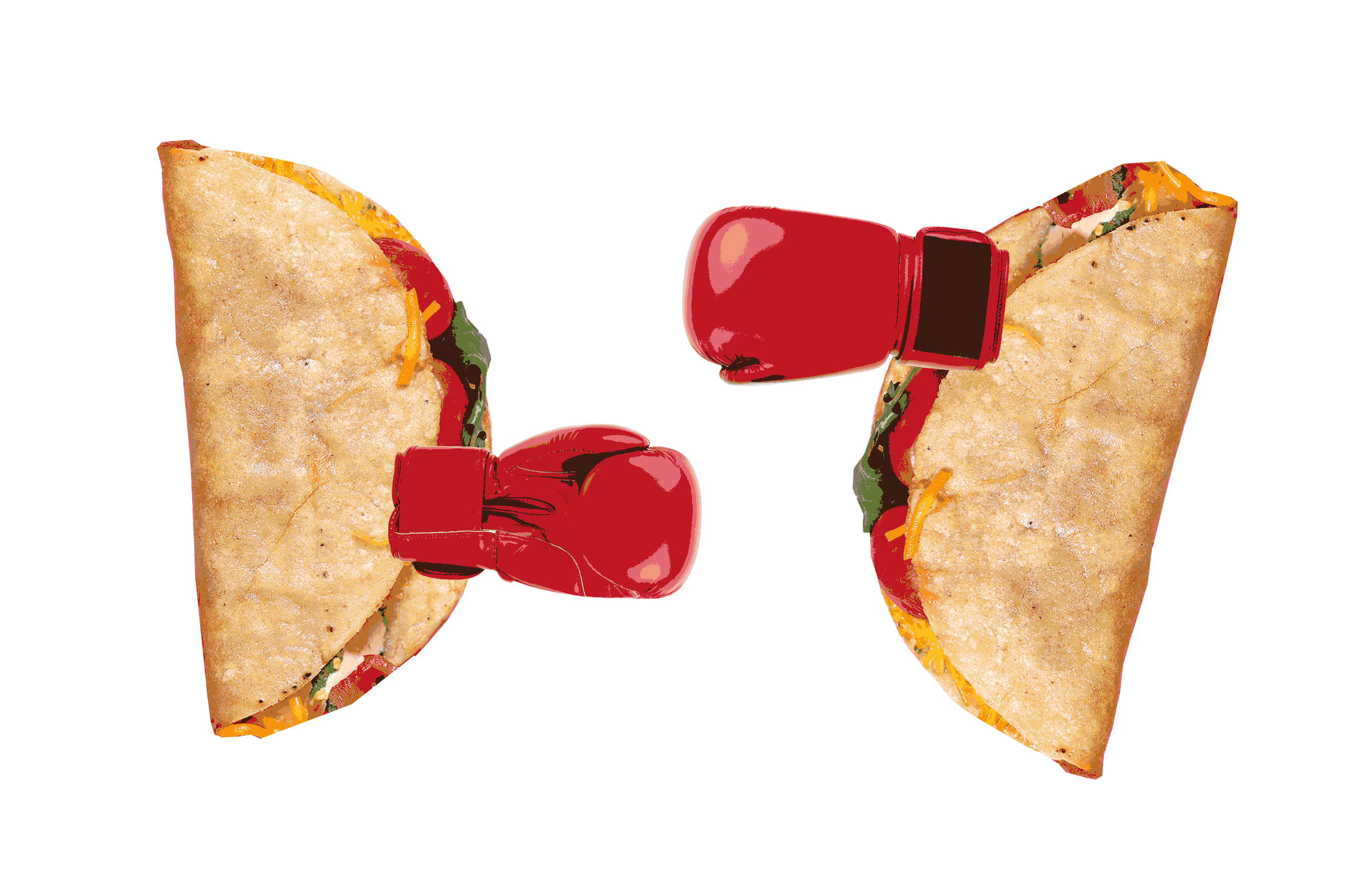 gif of two tacos fighting with boxing gloves