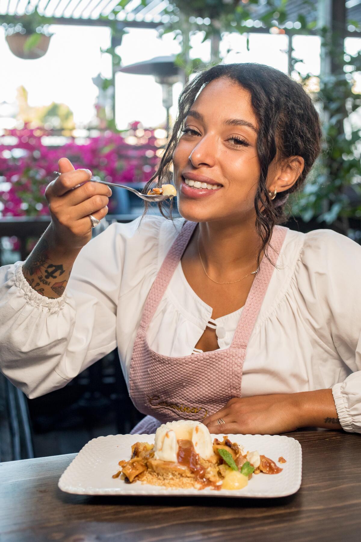 Owner Cesarina Mezzoni at her namesake restaurant, Cesarina Ristorante.