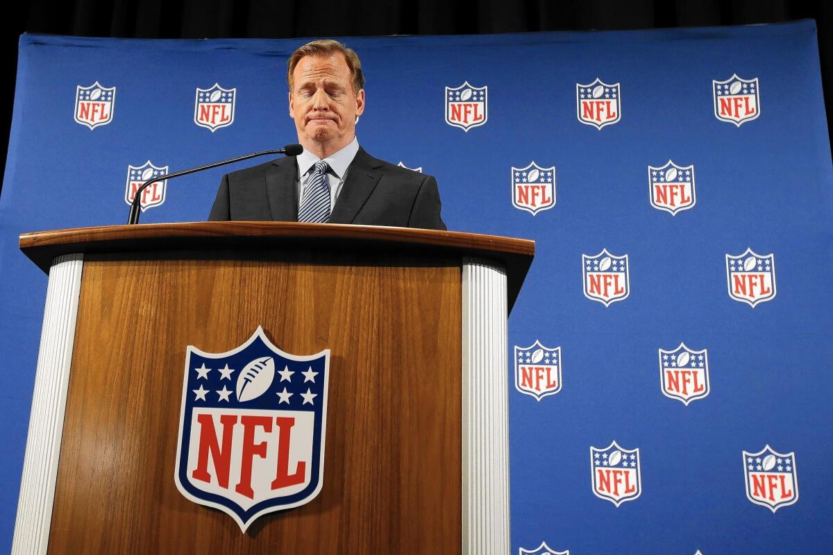 NFL Commissioner Roger Goodell says he is determined to “get our house in order” during a news conference in New York to discuss domestic abuse cases.