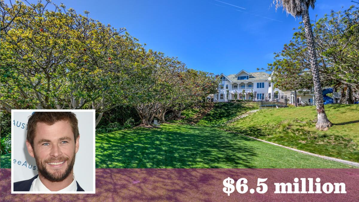 "Thor" star Chris Hemsworth and his wife, Elsa Pataky, have put their Victorian estate in Malibu up for sale at $6.5 million.